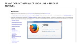 WHAT	DOES	COMPLIANCE	LOOK	LIKE	– LICENSE	
NOTICES
 