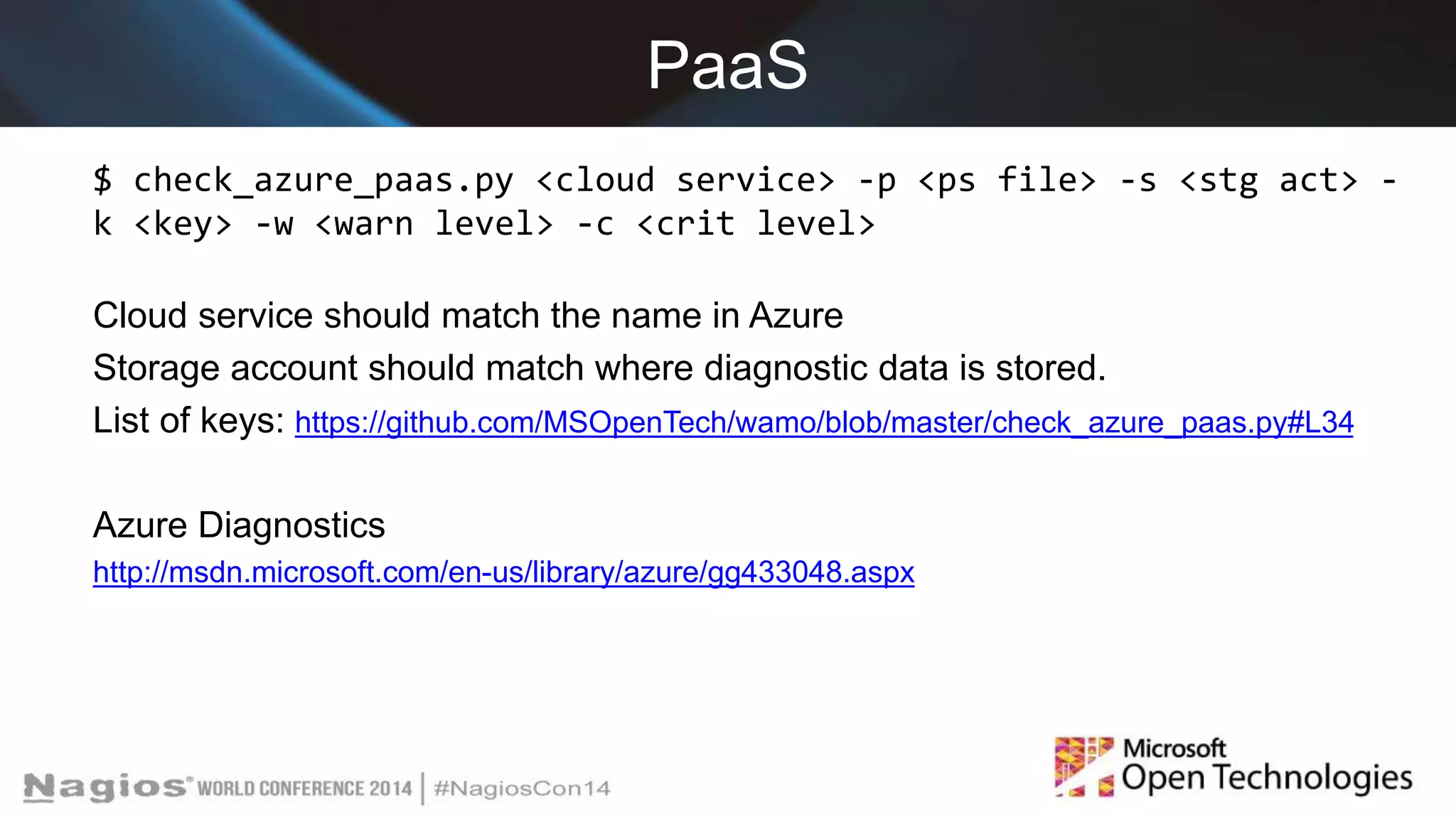 Nagios Conference 2014 Jeff Mendoza Monitoring Microsoft Azure with