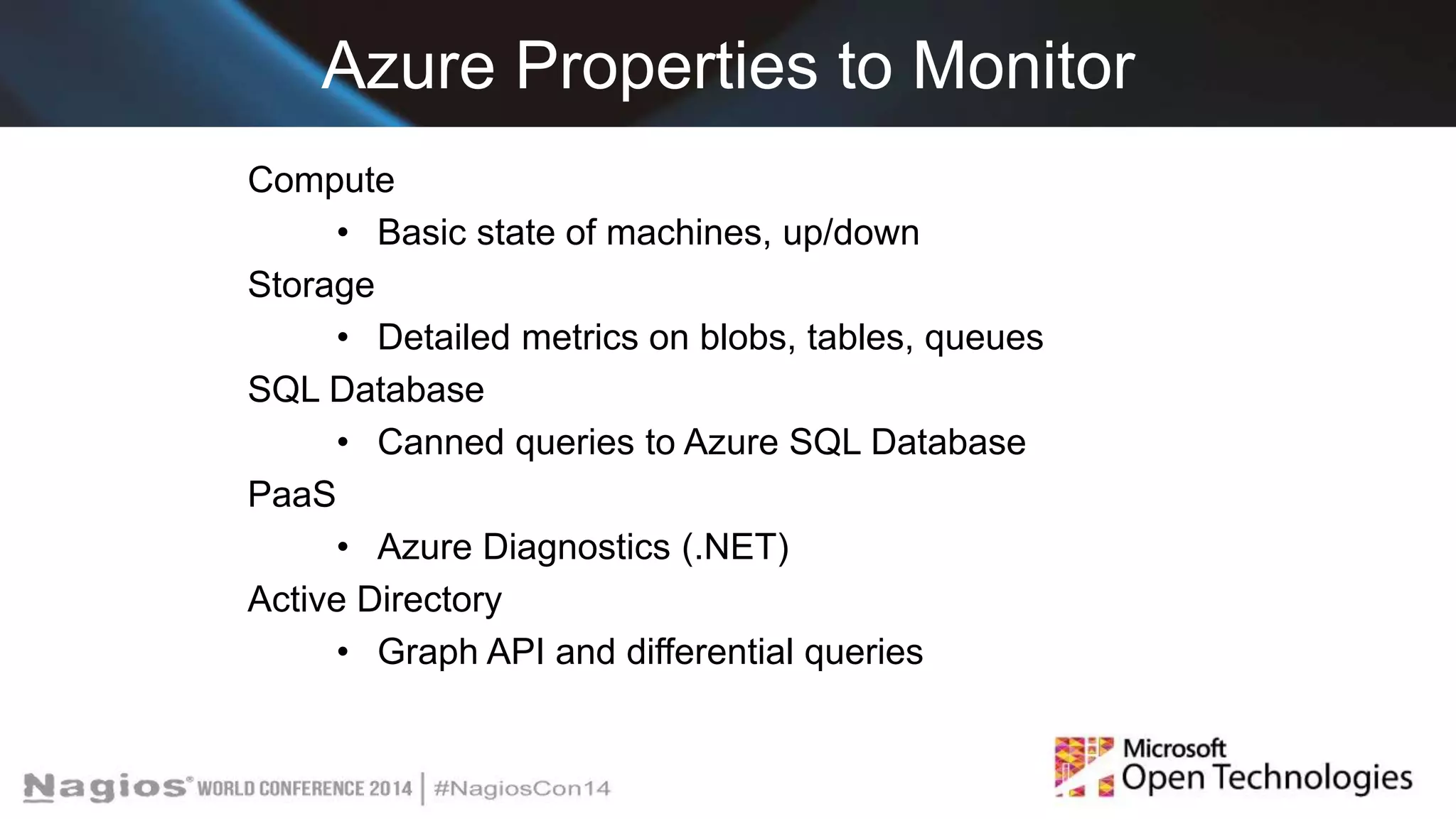 Nagios Conference 2014 Jeff Mendoza Monitoring Microsoft Azure with