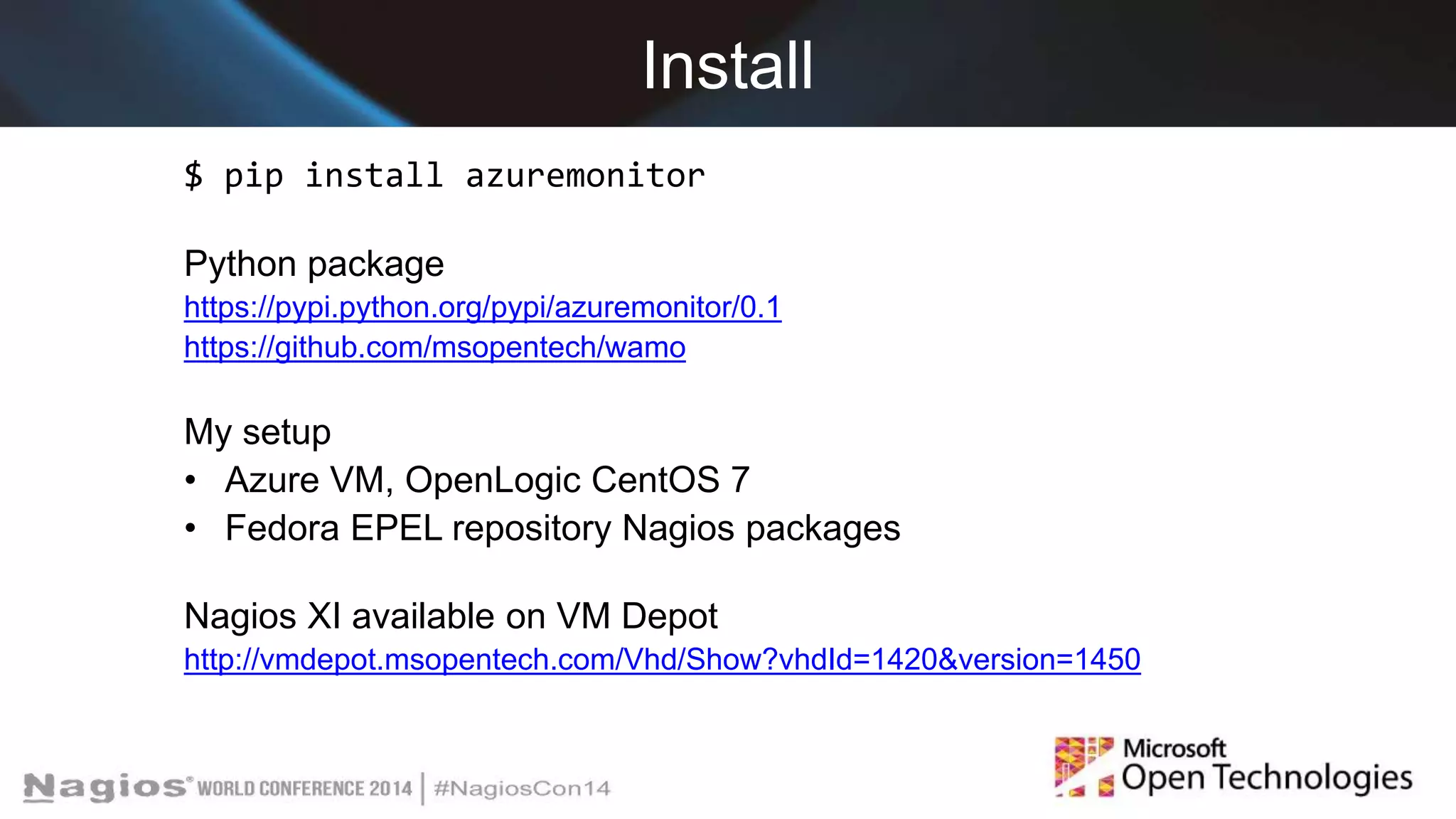 Nagios Conference 2014 Jeff Mendoza Monitoring Microsoft Azure with