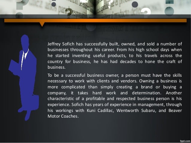 jeffrey sofich successful business owner