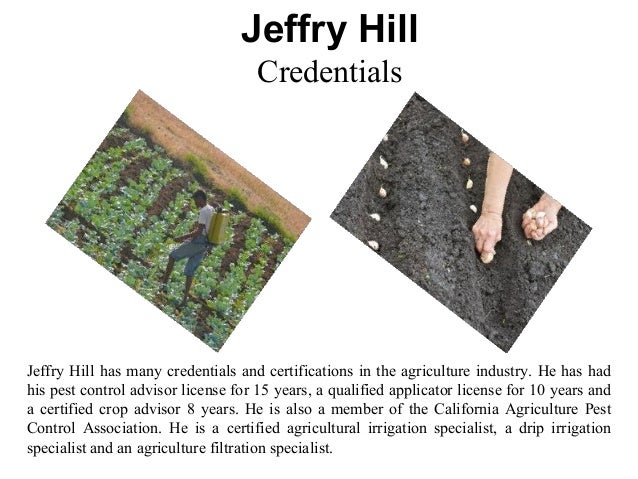 jeffry hill farm manager pest control advisor
