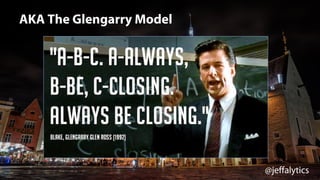 @jeffalytics
AKA The Glengarry Model
 