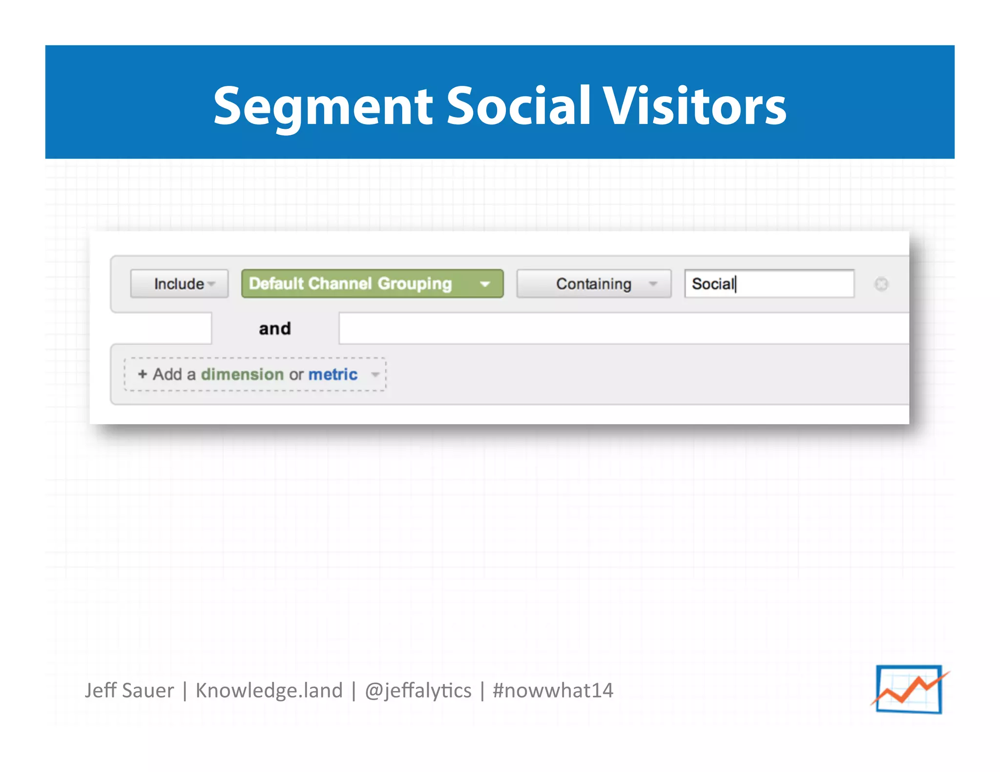 Jeﬀ	
  Sauer	
  |	
  Knowledge.land	
  |	
  @jeﬀaly5cs	
  |	
  #nowwhat14	
  	
  
Segment Social Visitors
 