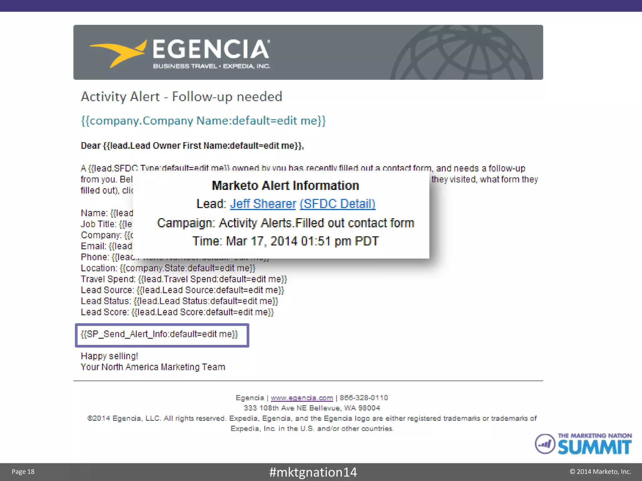 Page 18 © 2014 Marketo, Inc.#mktgnation14
 
