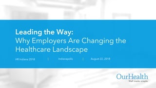 Well made simple.
1
Leading the Way:
Why Employers Are Changing the
Healthcare Landscape.
IndianapolisHR Indiana 2018 | August 22, 2018|
 
