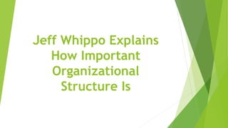 Jeff Whippo Explains
How Important
Organizational
Structure Is
 