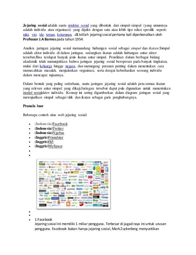 Pengertian Jejaring sosial