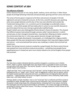 Jekyll & Hyde End of Y10 Revision Booklet | PPTX