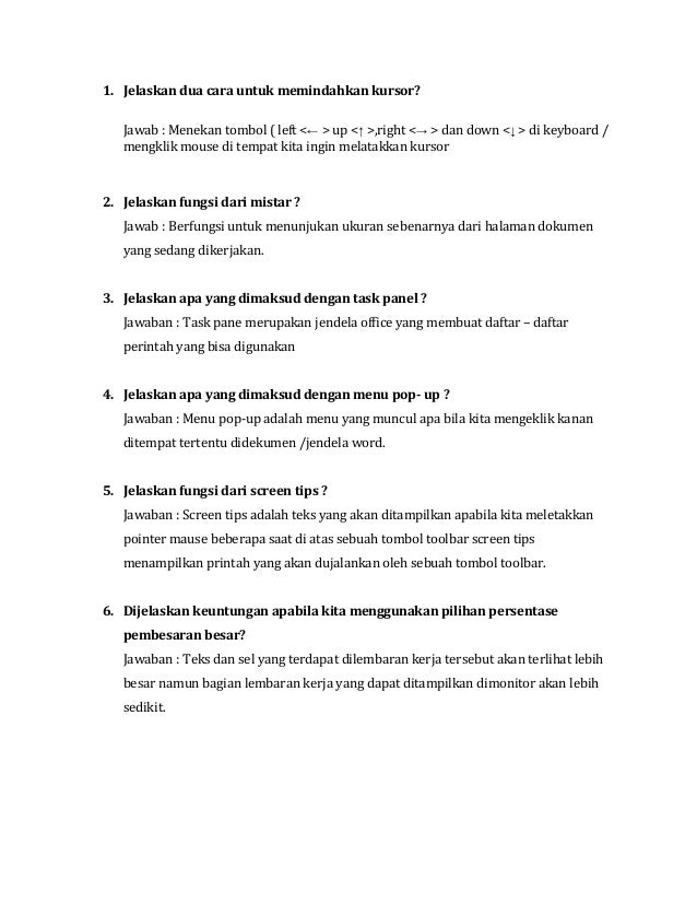 Jelaskan Dua Cara Untuk Memindahkan Kursor