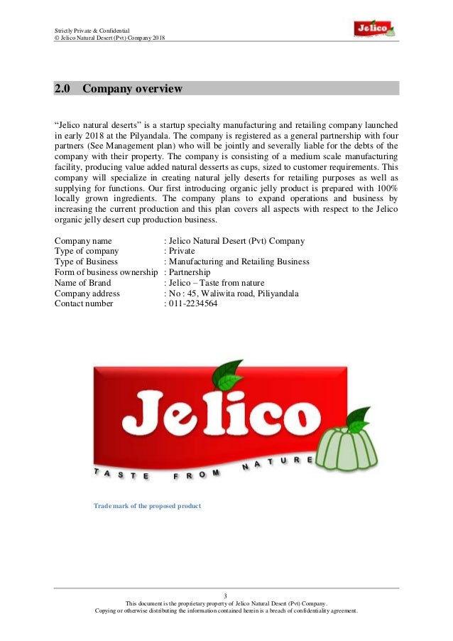 BUSINESS PLAN FOR ORGANIC JELLY CRYSTAL CUPS MANUFACTURING & SUPPLYING