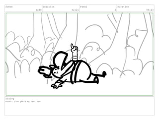 Scene
1230
Duration
02:21
Panel
2
Duration
00:23
Dialog
Peter: I've yee'd my last haw
 