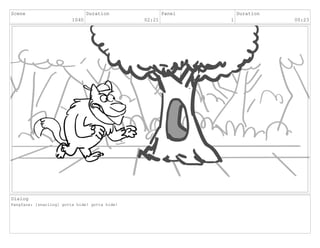 Scene
1040
Duration
02:21
Panel
1
Duration
00:23
Dialog
Fangface: [snarling] gotta hide! gotta hide!
 