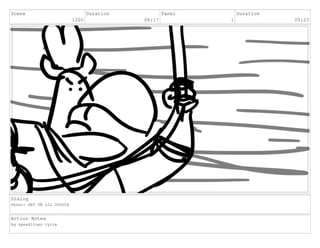 Scene
1200
Duration
06:17
Panel
1
Duration
00:23
Dialog
Peter: GET ON LIL DOGGIE
Action Notes
bg speedlines cycle
 
