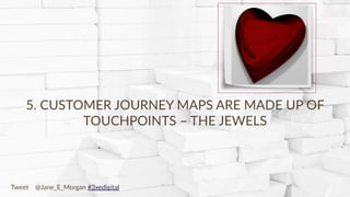 Copyright © 2017 JEM 9http://jem9.com/
5. CUSTOMER JOURNEY MAPS ARE MADE UP OF
TOUCHPOINTS – THE JEWELS
Tweet @Jane_E_Morgan #3xedigital
 