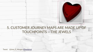 Copyright © 2017 JEM 9http://jem9.com/
5. CUSTOMER JOURNEY MAPS ARE MADE UP OF
TOUCHPOINTS – THE JEWELS
Tweet @Jane_E_Morg...