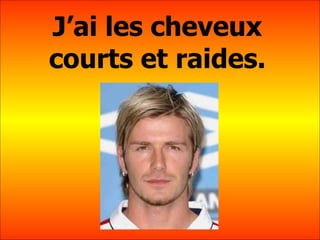 J’ai les cheveux courts et raides. 