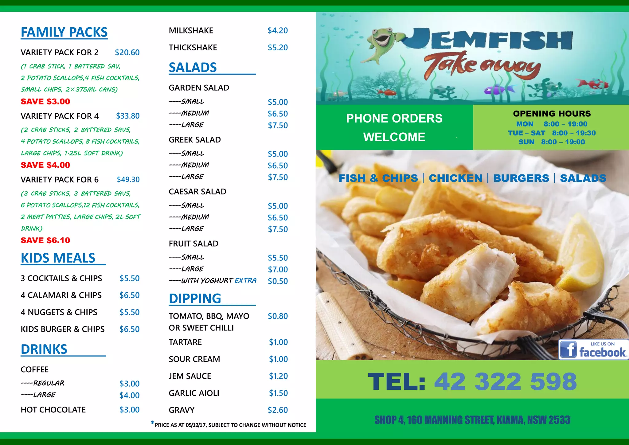 Jemfish takeaway menu | PDF