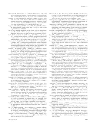 JEM Vol. 211, No. 8 
Ar t icle 
Mizutani, M., P.A. Pino, N. Saederup, I.F. Charo, R.M. Ransohoff, and A.E. 
Cardona. 2012. The fractalkine receptor but not CCR2 is present on mi-croglia 
from embryonic development throughout adulthood. J. Immunol. 
1549 
188:29–36. http://dx.doi.org/10.4049/jimmunol.1100421 
Mukhopadhyay, R., J. Jia, A. Arif, P.S. Ray, and P.L. Fox. 2009. The GAIT sys-tem: 
a gatekeeper of inflammatory gene expression. Trends Biochem. Sci. 
34:324–331. http://dx.doi.org/10.1016/j.tibs.2009.03.004 
Nauta, A.J., G. Castellano, W. Xu, A.M. Woltman, M.C. Borrias, M.R. Daha, 
C. van Kooten, and A. Roos. 2004. Opsonization with C1q and man-nose- 
binding lectin targets apoptotic cells to dendritic cells. J. Immunol. 
173:3044–3050. http://dx.doi.org/10.4049/jimmunol.173.5.3044 
Perry, V.H., C. Cunningham, and C. Holmes. 2007. Systemic infections and in-flammation 
affect chronic neurodegeneration. Nat. Rev. Immunol. 7:161– 
167. http://dx.doi.org/10.1038/nri2015 
Pino, P.A., and A.E. Cardona. 2011. Isolation of brain and spinal cord mono-nuclear 
cells using percoll gradients. J. Vis. Exp. 2348. 
Ransohoff, R.M. 2007. Microgliosis: the questions shape the answers. Nat. 
Neurosci. 10:1507–1509. http://dx.doi.org/10.1038/nn1207-1507 
Ransohoff, R.M. 2012. Animal models of multiple sclerosis: the good, the bad 
and the bottom line. Nat. Neurosci. 15:1074–1077. http://dx.doi.org/10 
.1038/nn.3168 
Saederup, N., A.E. Cardona, K. Croft, M. Mizutani, A.C. Cotleur, C.L. Tsou, 
R.M. Ransohoff, and I.F. Charo. 2010. Selective chemokine receptor 
usage by central nervous system myeloid cells in CCR2-red fluorescent 
protein knock-in mice. PLoS ONE. 5:e13693. http://dx.doi.org/10 
.1371/journal.pone.0013693 
Savarin, C., S.A. Stohlman, R. Atkinson, R.M. Ransohoff, and C.C. Bergmann. 
2010. Monocytes regulate T cell migration through the glia limitans 
during acute viral encephalitis. J. Virol. 84:4878–4888. http://dx.doi.org/ 
10.1128/JVI.00051-10 
Schulz, C., E. Gomez Perdiguero, L. Chorro, H. Szabo-Rogers, N. Cagnard, 
K. Kierdorf, M. Prinz, B. Wu, S.E. Jacobsen, J.W. Pollard, et al. 2012. A lin-eage 
of myeloid cells independent of Myb and hematopoietic stem cells. 
Science. 336:86–90. http://dx.doi.org/10.1126/science.1219179 
Serafini, B., B. Rosicarelli, R. Magliozzi, E. Stigliano, E. Capello, G.L. 
Mancardi, and F. Aloisi. 2006. Dendritic cells in multiple sclerosis le-sions: 
maturation stage, myelin uptake, and interaction with proliferating 
T cells. J. Neuropathol. Exp. Neurol. 65:124–141. 
Steinman, L., R. Martin, C. Bernard, P. Conlon, and J.R. Oksenberg. 2002. 
Multiple sclerosis: deeper understanding of its pathogenesis reveals new 
targets for therapy. Annu. Rev. Neurosci. 25:491–505. http://dx.doi.org/ 
10.1146/annurev.neuro.25.112701.142913 
Stoll, G., J.W. Griffin, C.Y. Li, and B.D. Trapp. 1989. Wallerian degeneration in 
the peripheral nervous system: participation of both Schwann cells and 
macrophages in myelin degradation. J. Neurocytol. 18:671–683. http:// 
dx.doi.org/10.1007/BF01187086 
Trapp, B.D., J. Peterson, R.M. Ransohoff, R. Rudick, S. Mörk, and L. Bö. 
1998. Axonal transection in the lesions of multiple sclerosis. N. Engl. J. 
Med. 338:278–285. http://dx.doi.org/10.1056/NEJM199801293380502 
Trebst, C., T.L. Sørensen, P. Kivisäkk, M.K. Cathcart, J. Hesselgesser, R. 
Horuk, F. Sellebjerg, H. Lassmann, and R.M. Ransohoff. 2001. CCR1+/ 
CCR5+ mononuclear phagocytes accumulate in the central nervous 
system of patients with multiple sclerosis. Am. J. Pathol. 159:1701–1710. 
http://dx.doi.org/10.1016/S0002-9440(10)63017-9 
Wei, S., S. Nandi, V. Chitu, Y.G. Yeung, W. Yu, M. Huang, L.T. Williams, H. Lin, 
and E.R. Stanley. 2010. Functional overlap but differential expression 
of CSF-1 and IL-34 in their CSF-1 receptor-mediated regulation of 
myeloid cells. J. Leukoc. Biol. 88:495–505. http://dx.doi.org/10.1189/ 
jlb.1209822 
Williams, K.C., E. Ulvestad, and W.F. Hickey. 1994. Immunology of multiple 
sclerosis. Clin. Neurosci. 2:229–245. 
Wynn, T.A., A. Chawla, and J.W. Pollard. 2013. Macrophage biology in devel-opment, 
homeostasis and disease. Nature. 496:445–455. http://dx.doi.org/ 
10.1038/nature12034 
Xu, Y., J. Li, G.D. Ferguson, F. Mercurio, G. Khambatta, L. Morrison, A. 
Lopez-Girona, L.G. Corral, D.R. Webb, B.L. Bennett, and W. Xie. 
2009. Immunomodulatory drugs reorganize cytoskeleton by modulating 
Rho GTPases. Blood. 114:338–345. http://dx.doi.org/10.1182/blood- 
2009-02-200543 
Desmazières, A., N. Sol-Foulon, and C. Lubetzki. 2012. Changes at the nodal 
and perinodal axonal domains: a basis for multiple sclerosis pathology? 
Mult. Scler. 18:133–137. http://dx.doi.org/10.1177/1352458511434370 
Donnelly, D.J., E.E. Longbrake, T.M. Shawler, K.A. Kigerl, W. Lai, C.A. Tovar, 
R.M. Ransohoff, and P.G. Popovich. 2011. Deficient CX3CR1 signaling 
promotes recovery after mouse spinal cord injury by limiting the recruit-ment 
and activation of Ly6Clo/iNOS+ macrophages. J. Neurosci. 31:9910– 
9922. http://dx.doi.org/10.1523/JNEUROSCI.2114-11.2011 
Ferguson, B., M.K. Matyszak, M.M. Esiri, and V.H. Perry. 1997. Axonal dam-age 
in acute multiple sclerosis lesions. Brain. 120:393–399. http://dx.doi 
.org/10.1093/brain/120.3.393 
Fife, B.T., G.B. Huffnagle, W.A. Kuziel, and W.J. Karpus. 2000. CC chemokine re-ceptor 
2 is critical for induction of experimental autoimmune encephalomy-elitis. 
J. Exp. Med. 192:899–905. http://dx.doi.org/10.1084/jem.192.6.899 
Fu, Y., T.J. Frederick, T.B. Huff, G.E. Goings, S.D. Miller, and J.X. Cheng. 
2011. Paranodal myelin retraction in relapsing experimental autoimmune 
encephalomyelitis visualized by coherent anti-Stokes Raman scattering mi-croscopy. 
J. Biomed. Opt. 16:106006. http://dx.doi.org/10.1117/1.3638180 
Gautier, E.L., T. Shay, J. Miller, M. Greter, C. Jakubzick, S. Ivanov, J. Helft, A. 
Chow, K.G. Elpek, S. Gordonov, et al; Immunological Genome Consortium. 
2012. Gene-expression profiles and transcriptional regulatory pathways 
that underlie the identity and diversity of mouse tissue macrophages. Nat. 
Immunol. 13:1118–1128. http://dx.doi.org/10.1038/ni.2419 
Ginhoux, F., M. Greter, M. Leboeuf, S. Nandi, P. See, S. Gokhan, M.F. Mehler, 
S.J. Conway, L.G. Ng, E.R. Stanley, et al. 2010. Fate mapping analysis 
reveals that adult microglia derive from primitive macrophages. Science. 
330:841–845. http://dx.doi.org/10.1126/science.1194637 
Gomez Perdiguero, E., C. Schulz, and F. Geissmann. 2013. Development and 
homeostasis of “resident” myeloid cells: the case of the microglia. Glia. 
61:112–120. http://dx.doi.org/10.1002/glia.22393 
Hochreiter-Hufford, A., and K.S. Ravichandran. 2013. Clearing the dead: apop-totic 
cell sensing, recognition, engulfment, and digestion. Cold Spring Harb. 
Perspect. Biol. 5:a008748. http://dx.doi.org/10.1101/cshperspect.a008748 
Huang, D., F.D. Shi, S. Jung, G.C. Pien, J. Wang, T.P. Salazar-Mather, T.T. He, 
J.T. Weaver, H.G. Ljunggren, C.A. Biron, et al. 2006. The neuronal 
chemokine CX3CL1/fractalkine selectively recruits NK cells that modify 
experimental autoimmune encephalomyelitis within the central nervous 
system. FASEB J. 20:896–905. http://dx.doi.org/10.1096/fj.05-5465com 
Huitinga, I., N. van Rooijen, C.J. de Groot, B.M. Uitdehaag, and C.D. 
Dijkstra. 1990. Suppression of experimental allergic encephalomyelitis in 
Lewis rats after elimination of macrophages. J. Exp. Med. 172:1025–1033. 
http://dx.doi.org/10.1084/jem.172.4.1025 
Huitinga, I., J.G. Damoiseaux, E.A. Döpp, and C.D. Dijkstra. 1993. Treatment 
with anti-CR3 antibodies ED7 and ED8 suppresses experimental aller-gic 
encephalomyelitis in Lewis rats. Eur. J. Immunol. 23:709–715. http:// 
dx.doi.org/10.1002/eji.1830230321 
Izikson, L., R.S. Klein, I.F. Charo, H.L. Weiner, and A.D. Luster. 2000. 
Resistance to experimental autoimmune encephalomyelitis in mice 
lacking the CC chemokine receptor (CCR)2. J. Exp. Med. 192:1075– 
1080. http://dx.doi.org/10.1084/jem.192.7.1075 
Jung, S., J. Aliberti, P. Graemmel, M.J. Sunshine, G.W. Kreutzberg, A. Sher, 
and D.R. Littman. 2000. Analysis of fractalkine receptor CX(3)CR1 
function by targeted deletion and green fluorescent protein reporter 
gene insertion. Mol. Cell. Biol. 20:4106–4114. http://dx.doi.org/10 
.1128/MCB.20.11.4106-4114.2000 
Kivisäkk, P., D.J. Mahad, M.K. Callahan, K. Sikora, C. Trebst, B. Tucky, J. Wujek, 
R. Ravid, S.M. Staugaitis, H. Lassmann, and R.M. Ransohoff. 2004. 
Expression of CCR7 in multiple sclerosis: implications for CNS immu-nity. 
Ann. Neurol. 55:627–638. http://dx.doi.org/10.1002/ana.20049 
Kulkarni, M.M. 2011. Digital multiplexed gene expression analysis using 
the NanoString nCounter system. Curr. Protoc. Mol. Biol. Chapter 25, 
Unit25B 10. 
Liu, L., A. Belkadi, L. Darnall, T. Hu, C. Drescher, A.C. Cotleur, D. Padovani- 
Claudio, T. He, K. Choi, T.E. Lane, et al. 2010. CXCR2-positive neutrophils 
are essential for cuprizone-induced demyelination: relevance to multiple 
sclerosis. Nat. Neurosci. 13:319–326. http://dx.doi.org/10.1038/nn.2491 
Meinl, E., T. Derfuss, M. Krumbholz, A.K. Pröbstel, and R. Hohlfeld. 2011. 
Humoral autoimmunity in multiple sclerosis. J. Neurol. Sci. 306:180–182. 
http://dx.doi.org/10.1016/j.jns.2010.08.009 
 