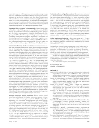 Br ief Def ini t ive Repor t 
Statistical analyses and quality standards. All surgeries were performed 
in a blinded manner by a third party and measurements masked where possi-ble. 
Infarct volume measurements from TTC stained sections were averaged 
from two to three independent blinded observers. Based on power calcula-tions, 
n = 3–10 sex- and age-matched mice were used for each experiment 
and group assignment was randomized. Among animals receiving MCAO 
procedure, 86.5% of WT mice, 93.5% of IL-21KO mice, and 100% of 
RAG2KO mice were included in analysis. Mice were excluded due to prema-ture 
death (13.5% of WT mice, 3.2% of IL-21 KO mice) or vessel variation 
(3.2% of IL-21KO mice). Results are given as means ±1 SD. Multiple com-parisons 
were made using one-way ANOVA. Where appropriate, two-tailed 
Student’s t test analysis was used for comparing measures made between two 
groups. For comparison of RT-PCR data, nonparametric Mann-Whitney 
rank sum analysis was used. P-values 0.05 were considered significant. 
Online supplemental material. Video 1 shows groups of WT C57BL6 
mice treated with 500 μg IL-21R.Fc or PBS control via i.p. injection. On-line 
supplemental material is available at http://www.jem.org/cgi/content/ 
full/jem.20131377/DC1. 
We thank Satoshi Kinoshita for expert histopathology services, Guoqing Song for 
assisting in the surgical procedures, Dr. Wenda Gao for providing reagents and 
protocols for the purification of IL-21R.Fc protein, and members of our laboratory 
for helpful discussions and constructive criticisms of this work. We also thank Khen 
Macvilay and Sinarack Macvilay for their expertise provided for cytofluorimetry and 
immunohistochemistry studies and Samuel (Joe) Ollar for assisting in the OGD procedure. 
This work was supported by awards from the American Heart Association (pre-doctoral 
fellowship #12PRE12060020 to B.D.S. Clarkson) and the National Institutes 
of Health (NS037570 and NS076946 to ZF, AI048087 to M.S. Salamat, and 
AI068730 to J.D. Lambris). 
The authors have no competing financial interests. 
Submitted: 1 July 2013 
Accepted: 24 February 2014 
REFERENCES 
Baan, C.C., A.H. Balk, I.E. Dijke, S.S. Korevaar, A.M. Peeters, R.P. de Kuiper, M. 
Klepper, P.E. Zondervan, L.A. Maat, and W. Weimar. 2007. Interleukin-21: 
an interleukin-2 dependent player in rejection processes. Transplantation. 
83:1485–1492. http://dx.doi.org/10.1097/01.tp.0000264998.23349.54 
Barone, F.C., D.J. Knudsen, A.H. Nelson, G.Z. Feuerstein, and R.N. Willette. 
1993. Mouse strain differences in susceptibility to cerebral ischemia are 
related to cerebral vascular anatomy. J. Cereb. Blood Flow Metab. 13:683– 
692. http://dx.doi.org/10.1038/jcbfm.1993.87 
Barone, F.C., B. Arvin, R.F. White, A. Miller, C.L. Webb, R.N. Willette, P.G. 
Lysko, and G.Z. Feuerstein. 1997. Tumor necrosis factor-alpha. A mediator 
of focal ischemic brain injury. Stroke. 28:1233–1244. http://dx.doi.org/ 
10.1161/01.STR.28.6.1233 
Battaglia, A., A. Buzzonetti, C. Baranello, M. Fanelli, M. Fossati, V. Catzola, 
G. Scambia, and A. Fattorossi. 2013. Interleukin-21 (IL-21) synergizes 
with IL-2 to enhance T-cell receptor-induced human T-cell proliferation 
and counteracts IL-2/transforming growth factor--induced regulatory 
T-cell development. Immunology. 139:109–120. http://dx.doi.org/10.1111/ 
imm.12061 
Gelderblom, M., F. Leypoldt, K. Steinbach, D. Behrens, C.U. Choe, D.A. Siler, 
T.V. Arumugam, E. Orthey, C. Gerloff, E. Tolosa, and T. Magnus. 2009. 
Temporal and spatial dynamics of cerebral immune cell accumulation in 
stroke. Stroke. 40:1849–1857. http://dx.doi.org/10.1161/STROKEAHA 
.108.534503 
Gelderblom, M., A. Weymar, C. Bernreuther, J. Velden, P. Arunachalam, K. 
Steinbach, E. Orthey, T.V. Arumugam, F. Leypoldt, O. Simova, et al. 
2012. Neutralization of the IL-17 axis diminishes neutrophil invasion 
and protects from ischemic stroke. Blood. 120:3793–3802. http://dx.doi 
.org/10.1182/blood-2012-02-412726 
Hecker, A., A. Kaufmann, M. Hecker, W. Padberg, and V. Grau. 2009. Expression 
of interleukin-21, interleukin-21 receptor alpha and related type I 
cytokines by intravascular graft leukocytes during acute renal allograft 
forepaw(s); 2, hangs on with forepaws and moves laterally on string; 3, hangs 
onto string with forepaws and hindpaw(s); 4, hangs onto string with forepaws, 
hindpaw(s) and tail; 5, escape to supports. Mice were allowed to rest between 
trials. Scores for each mouse were determined by averaging 5–10 trials (each 
lasting 15 s). Global neurological deficit was determined by a modified Bed-erson 
scoring system: 0, no deficit; 1, forelimb flexion; 2, unidirectional circling 
after being lifted by tail; 3, spontaneous unidirectional circling; 4, longitudinal 
rolling upon being lifted by tail; 5, spontaneous longitudinal rolling. 
Generation of IL-21 receptor Fc fusion protein. Chinese hamster ovary 
cell line (Korn et al., 2007) expressing the extracellular domain (aa 20–236) 
of mouse IL-21R fused to the fragment crystallizable (Fc) portion of human 
IgG4 (IL-21R.Fc) were maintained in UltraCHO (BioWhittaker). IL-21R. 
Ig was purified from the culture supernatant by passage through a protein 
G–Sepharose column and concentrated by ultrafiltration. Concentration was 
determined spectrophotometrically. Purity and molecular weight were con-firmed 
by sodium dodecyl-sulfate PAGE and human-IgG4 ELISA (eBiosci-ence) 
following the manufacturer’s instructions. The IL-21R.Fc reagent was 
tested in vitro for its ability to suppress IL-21–induced T cell proliferation. 
Immunohistochemistry. Paraffin-embedded postmortem brain tissue sec-tions 
from individuals with acute and chronic stroke lesions were obtained 
from the Neuropathology Laboratory of the University of Wisconsin De-partment 
of Pathology. After rehydration and deparaffinization, sections un-derwent 
heat-induced antigen retrieval in 10 mM sodium citrate, pH 6.0, for 
surface antigens or Tris-EDTA (10 mM/1 mM) with 0.05% Tween-20 for 
intracellular antigens. Sections were blocked for 30 min with secondary 
serum (10% in Tris-buffered saline) and then stained with primary antibodies, 
0.5% chicken anti–IL-21 (Lifespan Biosciences) or prediluted mouse anti- 
CD4 ([1F6]; ab17131; Abcam) for 1–2 h at 37°C or overnight at 4°C. Nor-mal 
primary sera (5–10%) were used for negative control. After several washes, 
secondary antibodies (biotin-labeled goat anti–chicken or biotin-labeled 
goat anti–mouse; Vector Laboratories) were applied to sections and incubated 
for 2 h at room temperature. Staining was developed using the VECTA-STAIN 
ABC-HRP kit (Vector Laboratories) with diaminobenzidine sub-strate 
(BD) or streptavidin-alkaline phosphatase with Fast Red substrate 
(Laboratory Vision), following the manufacturer’s instructions. Slides were 
lightly counterstained with hematoxylin, rinsed with running tap water, and 
mounted. For frozen mouse sections WT and IL-21 KO mice underwent 1-h 
tMCAO and 1–7-d reperfusion. Brains were perfused with PBS and 3% for-malin, 
embedded in OCT, and cut into 8-μm frozen sections for immuno­histochemistry. 
Frozen sections were thawed for 10 min at room temperature 
and blocked with 5% goat serum solution in PBS for 15 min. Sections were 
stained with rabbit polyclonal antibodies for ATG6 for 1 h at room tempera-ture, 
followed by phycoerythrin-labeled goat anti–rabbit IgG (Santa Cruz 
Biotechnology, Inc.). Images were acquired on a BX40 microscope equipped 
with a Q-Color 3 camera using Q-Capture software (Olympus). Digital 
images were processed and analyzed using Photoshop CS4 software (Adobe). 
Color balance, brightness, and contrast settings were manipulated to generate 
final images. All changes were applied equally to entire image. 
Neuronal cell oxygen glucose deprivation. Primary neuronal cultures 
derived from embryonic day 14–18 mouse cortices were grown to 80% con-fluency 
in neural basal media supplemented with B27 (2%) and penicillin/ 
streptomycin (1%), as previously described (Kintner et al., 2010). Astrocytic 
and microglial contamination was excluded based on the absence of GFAP+ 
and CD11b+ cells when stained by immunocytochemistry. For OGD, media 
was replaced with neural basal media with or without glucose and placed in 
a hypoxic chamber or under normoxic conditions for 2 h at 37°C. Afterward, 
cells were lysed and mRNA isolated using RNeasy mini kit (QIAGEN). For 
XTT viability assay, Neuro2A underwent OGD and were treated with dose 
curve of IL-21 immediately after return to normoxic media and incubated 
for 4 h at 37°C. XTT labeling mixture (50 μl per well; Roche) was added ac-cording 
to manufacturer’s instructions, and at18 h fluorescence was read on 
a GENious Microplate reader (Tecan). Cell number was calculated using a 
standard curve of known untreated cells kept under normoxic conditions. 
JEM Vol. 211, No. 4 603 
 