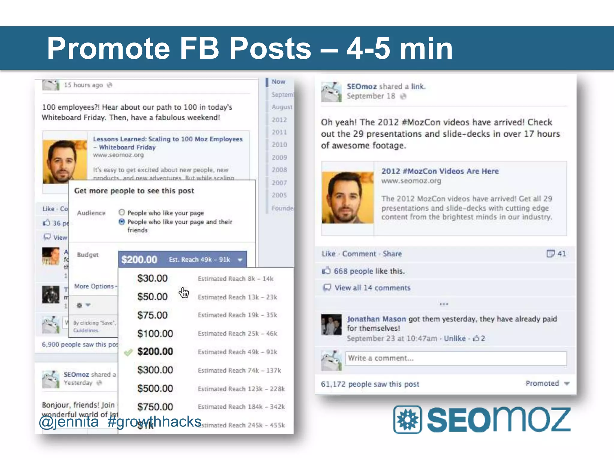 Promote FB Posts – 4-5 min




@jennita #growthhacks
 