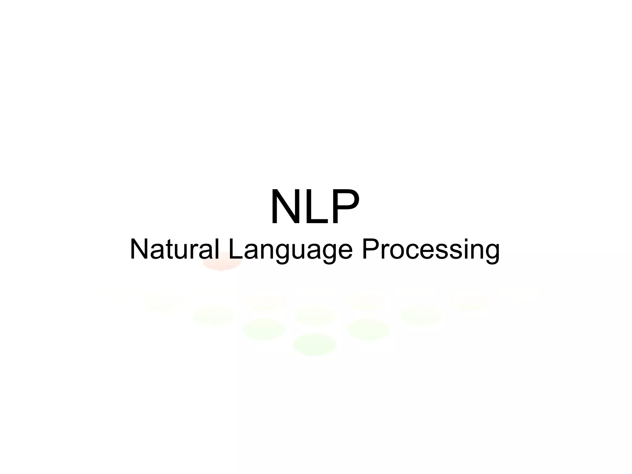 NLP Natural Language Processing 