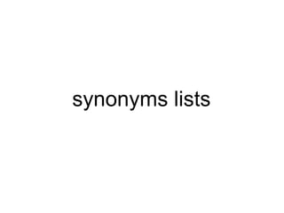 synonyms lists 