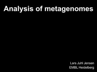 Analysis of metagenomes Lars Juhl Jensen EMBL Heidelberg 