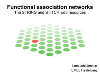 Functional association networks   The STRING and STITCH web resources Lars Juhl Jensen EMBL Heidelberg 