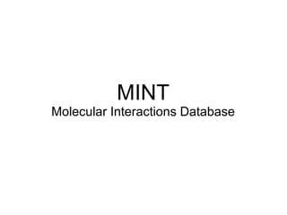 MINT Molecular Interactions Database 