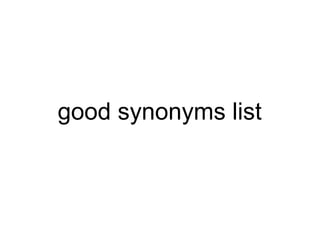 good synonyms list 