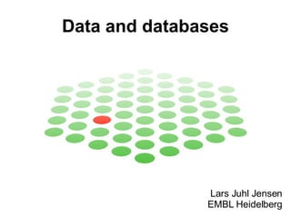 Data and databases Lars Juhl Jensen EMBL Heidelberg 