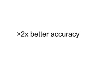 >2x better accuracy
 