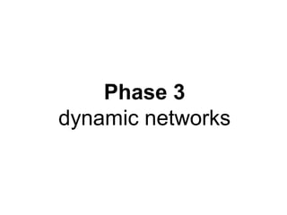 Phase 3
dynamic networks
 