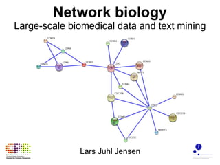 Network biology Large-scale biomedical data and text mining Lars Juhl Jensen 