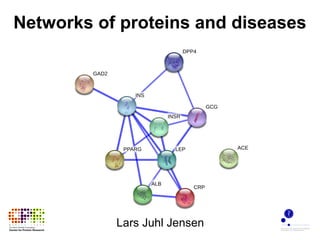 Networks of proteins and diseases




           Lars Juhl Jensen
 