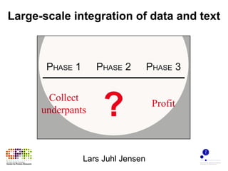 Large-scale integration of data and text




              Lars Juhl Jensen
 