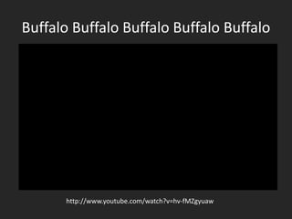 Buffalo Buffalo Buffalo Buffalo Buffalo




      http://www.youtube.com/watch?v=hv-fMZgyuaw
 