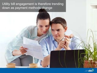 Utility bill engagement is therefore trending
down as payment methods change
 