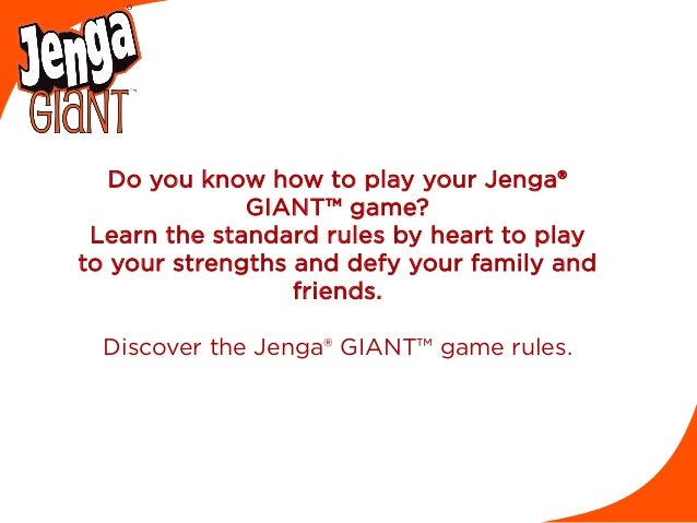 How to play your Jenga® GIANT™ with the standard rules