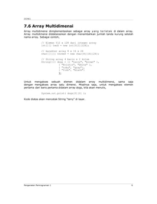 Jeni intro1-bab07-java array | PDF