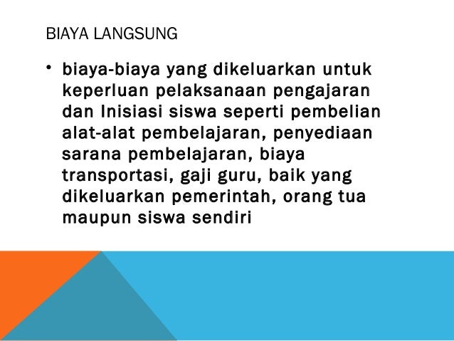 Jenis Jenis Biaya Pendidikan