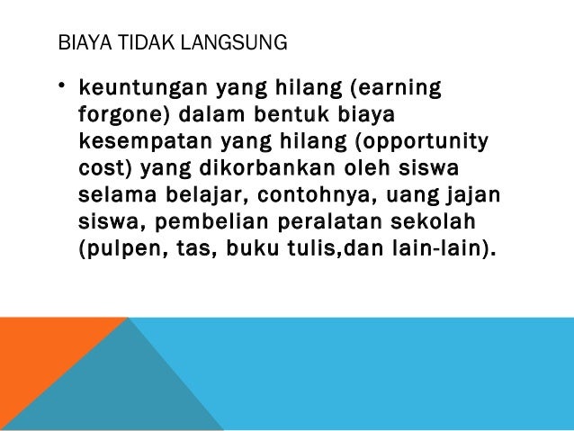 Jenis Jenis Biaya Pendidikan