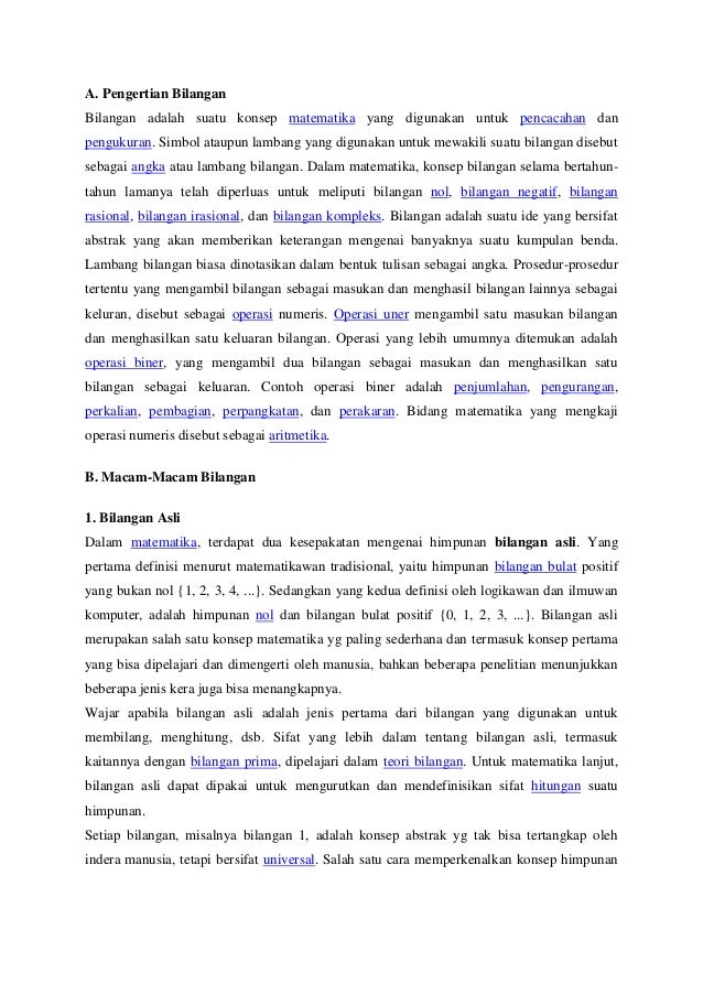 Jenis Jenis Bilangan