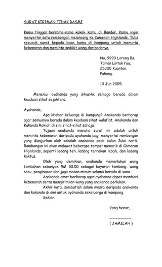Jenis Jenis Contoh Surat Kiriman