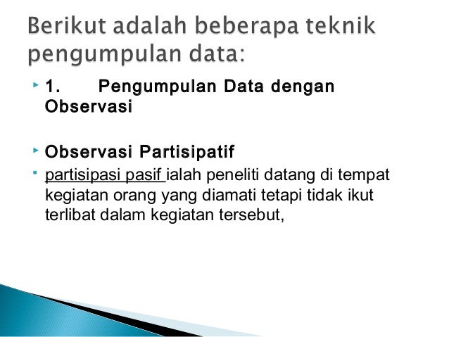 Jenis jenis instrumen dalam pengumpulan data