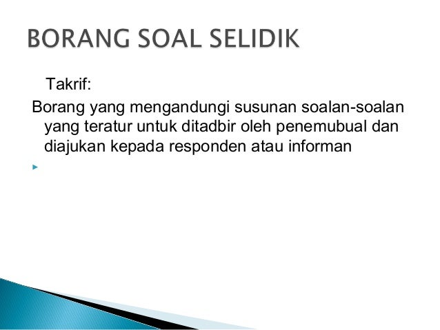 Jenis Jenis Instrumen Dalam Pengumpulan Data