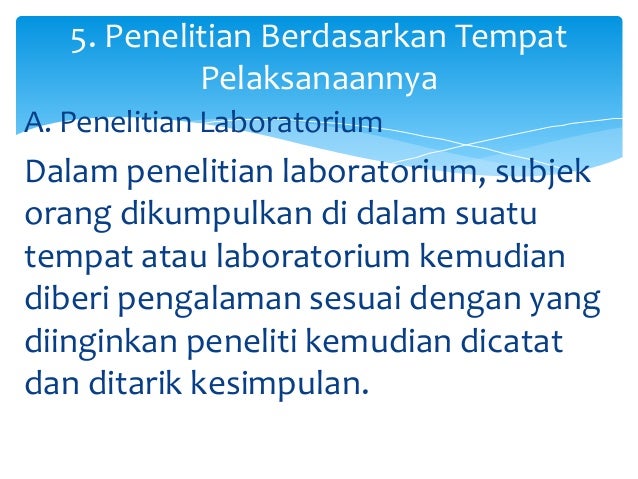 Jenis-Jenis penelitian