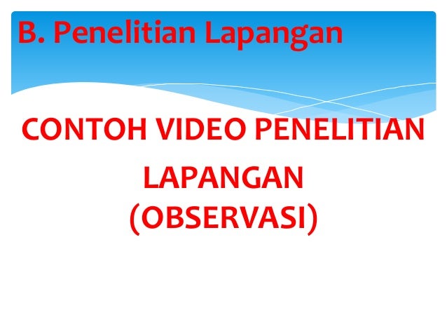Jenis-Jenis penelitian