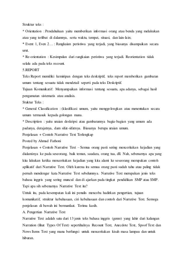 Jenis jenis teks bahasa inggris